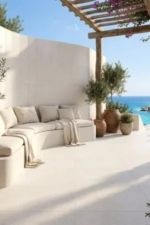 Carrelage antidérapant Vida Blanco 60x60 effet béton blanc minéral Dernière Chance